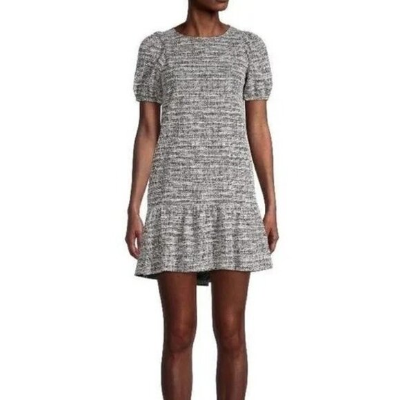 Nordstrom Love...Ady Mushroom Beige Textured Short Sleeve Mini Dress XS - Picture 1 of 4